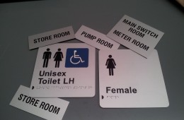 Engraved Toilet Signs with Braille and Door Signs