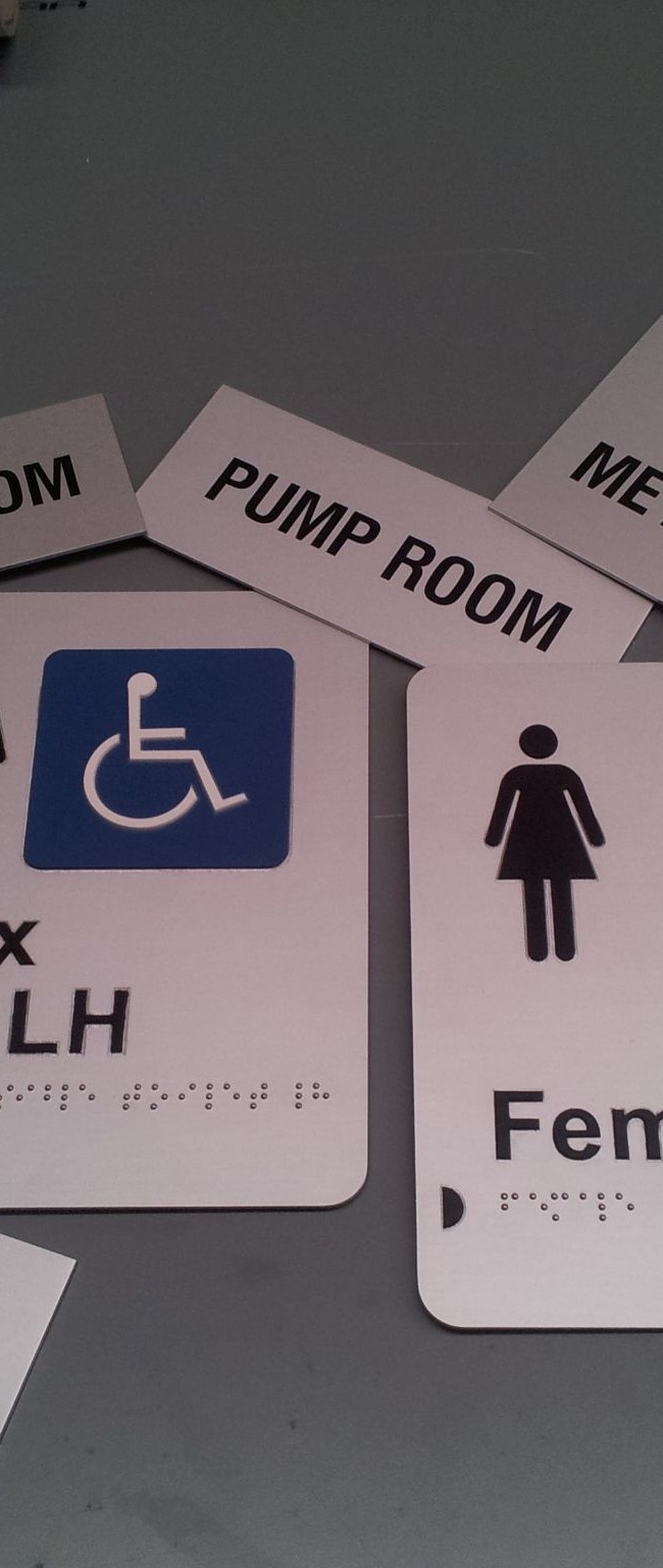 Engraved Toilet Signs with Braille and Door Signs