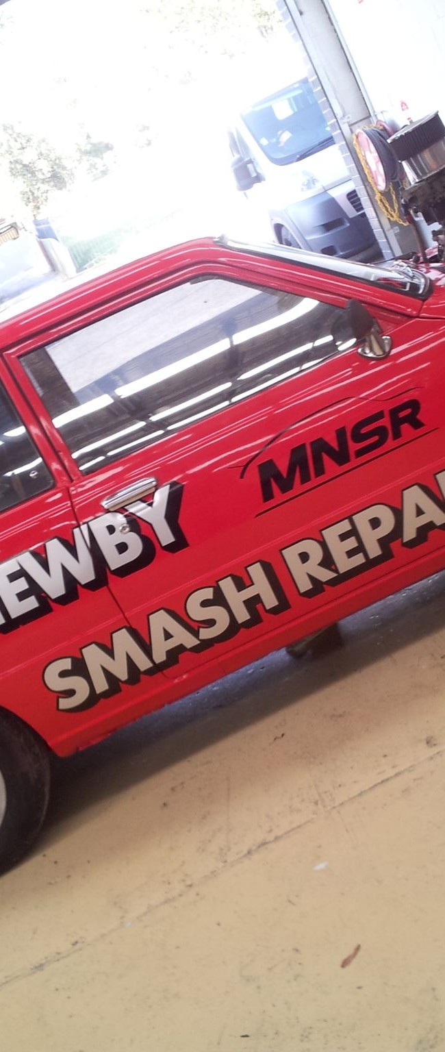 Merv Newby Burn Out Car Signs