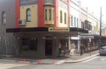 Nandos folded awning and light boxes