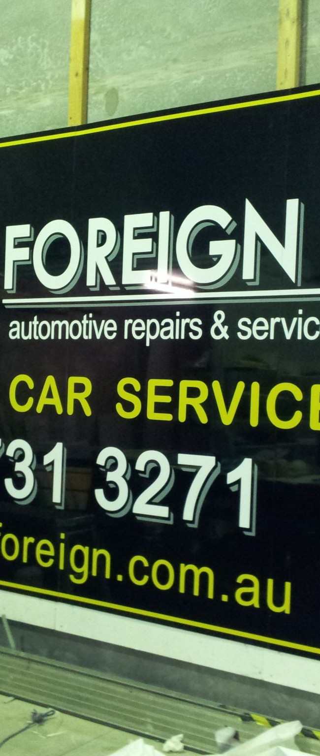 Oz & Foreign external wall sign, ready to go!