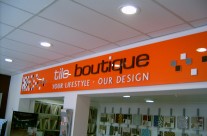 Tile Boutique Gloss Panel with 3D letters, logo and images